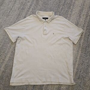rag & bone Men's Pima Cotton Polo Shirt White XXL Standard Issue Luxury Golf